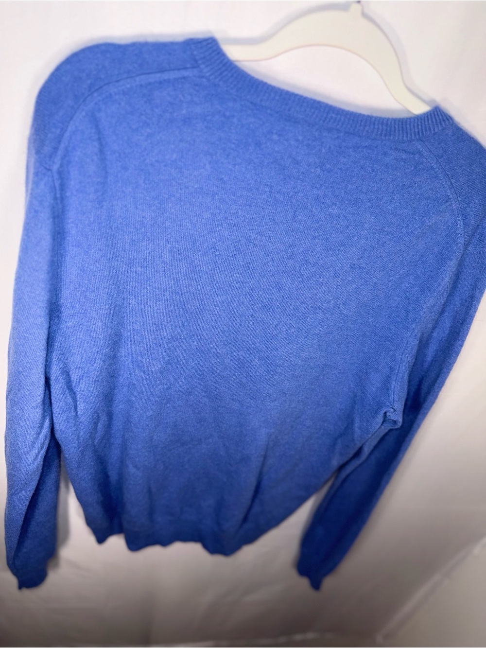 Club Room Estate Cashmere Men Classic V-Neck Blue Sweater Pullover Size Medium - Picture 6 of 15